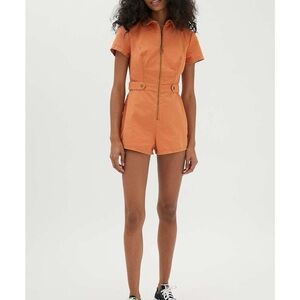 Urban Outfitters Utility Orange Romper